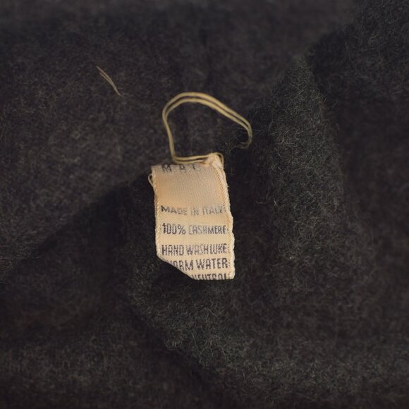 CELINE Paris Gray 100% Cashmere Short Sleeve Turtleneck Knit Top - Picture 7 of 7